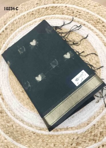 Jayashree -10234-C  Black Color Semi-Kalyani Cotton Saree CM1486099 (LR3D)