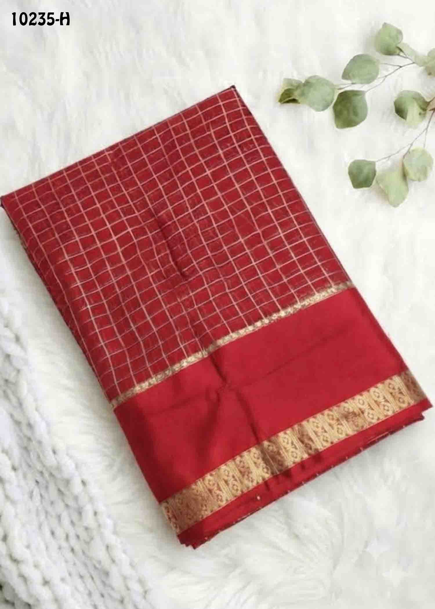 Jessica -10235-H BrightRed Color Excellent Viscose Georgette Saree CM1486045