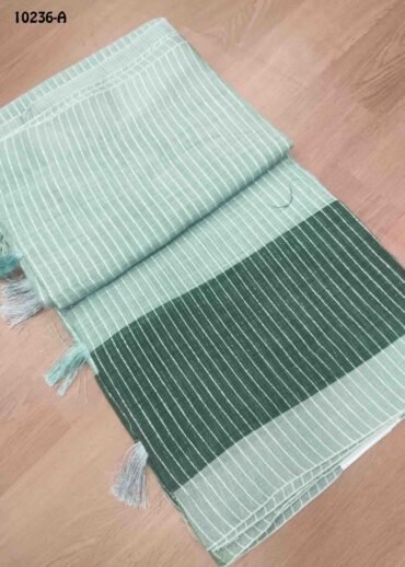 Navya -10236-A  LightGreen Color Trendy Linen Cotton Saree CM1477674 (LR3D)
