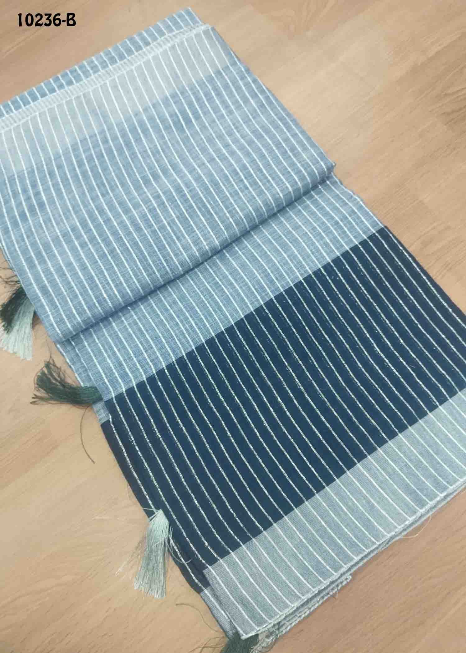 Navya -10236-B LightBlue Color Trendy Linen Cotton Saree CM1477674 (LR3D)