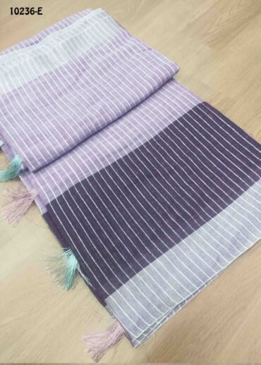Navya -10236-E  LightPurple Color Trendy Linen Cotton Saree CM1477674 (LR3D)