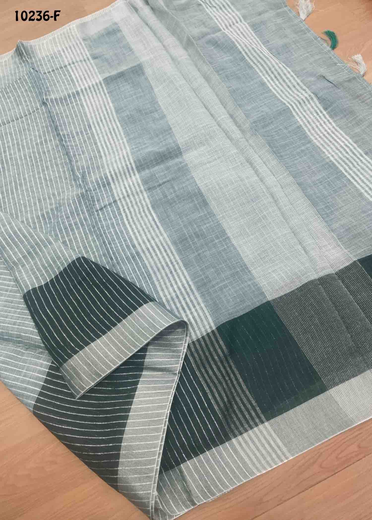 Navya -10236-E CelesteGreen Color Trendy Linen Cotton Saree CM1477674 (LR3D)