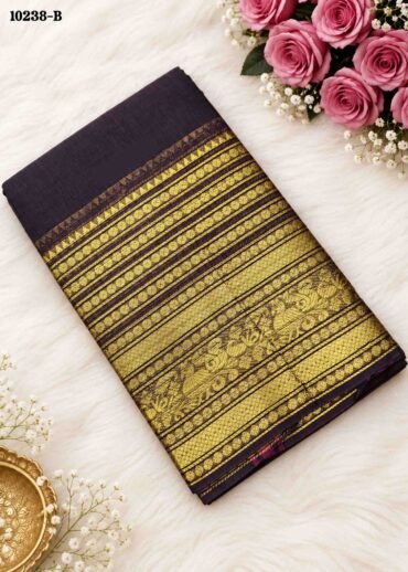 Yashika -10238-B  Coffee Brown Color Traditional Chettinad Cotton Saree CM1488168 (LR4C)