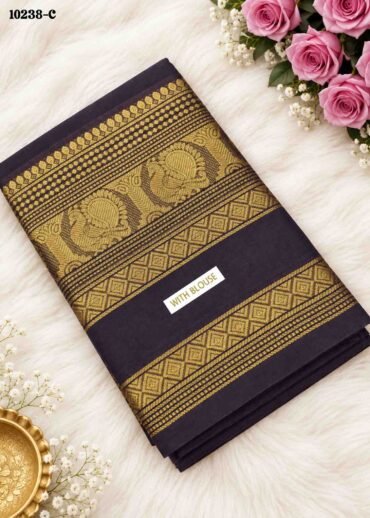 Yashika -10238-C  Coffee Brown Color Traditional Chettinad Cotton Saree CM1488168 (LR4C)