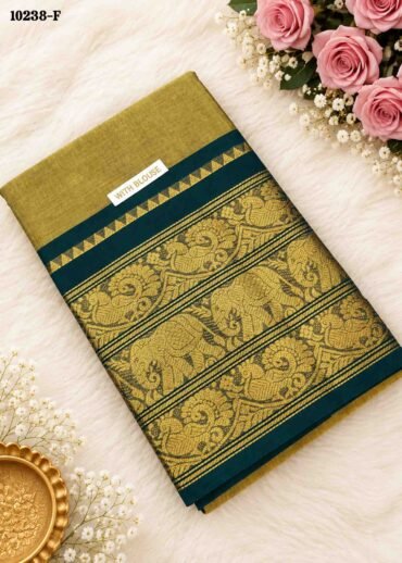 Yashika -10238-F  Mustard Color Traditional Chettinad Cotton Saree CM1488168 (LR4C)