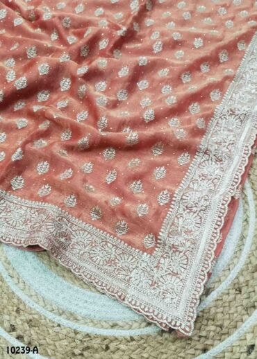 Anupama -10239-A Coral Orange Color Trendy Space Silk Saree CM1477820 (LR4C)