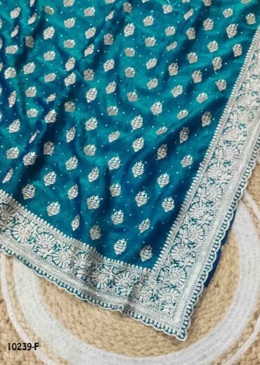 Anupama -10239-F Peacock Blue  Color Trendy Space Silk Saree CM1477820 (LR4C)