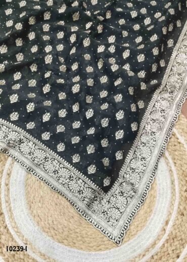 Anupama -10239-I Black Color Trendy Space Silk Saree CM1477820 (LR4C)