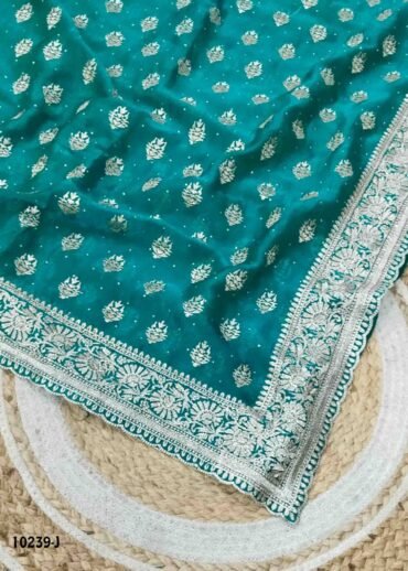 Anupama -10239-J Peacock Green Color Trendy Space Silk Saree CM1477820 (LR4C)