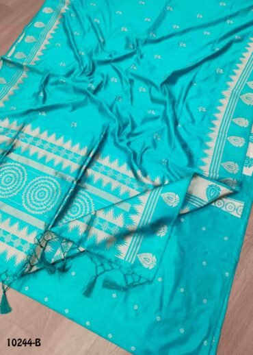 Thikshitha -10244-B  SkyBlue Color Traditional Chanderi Silk Saree CM1487673 (LR4C)