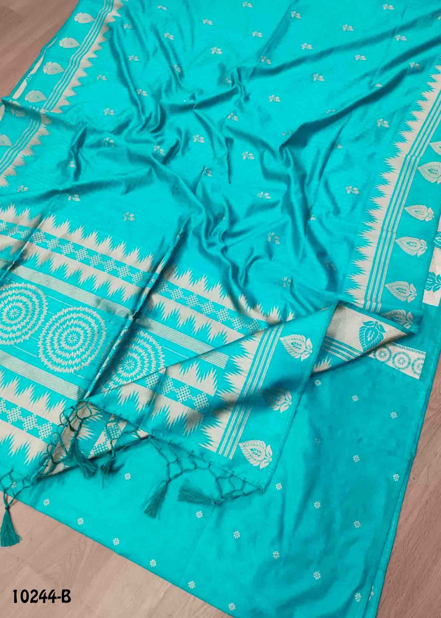 Thikshitha -10244-B SkyBlue Color Traditional Chanderi Silk Saree CM1487673 (LR4C)