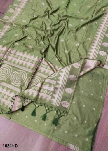 Thikshitha -10244-D  OliveGreen Color Traditional Chanderi Silk Saree CM1487673 (LR4C)