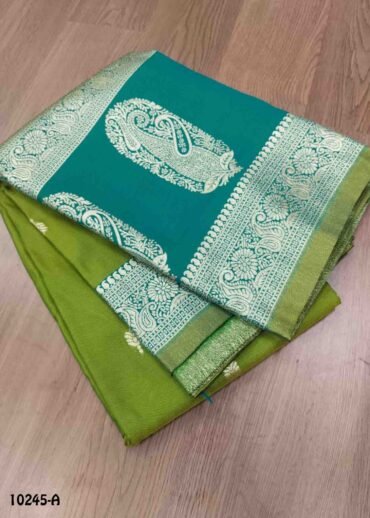 Iyalini -10245-A  OliveGreen Color Traditional Banaras Saree CM1479385 (LR4B)