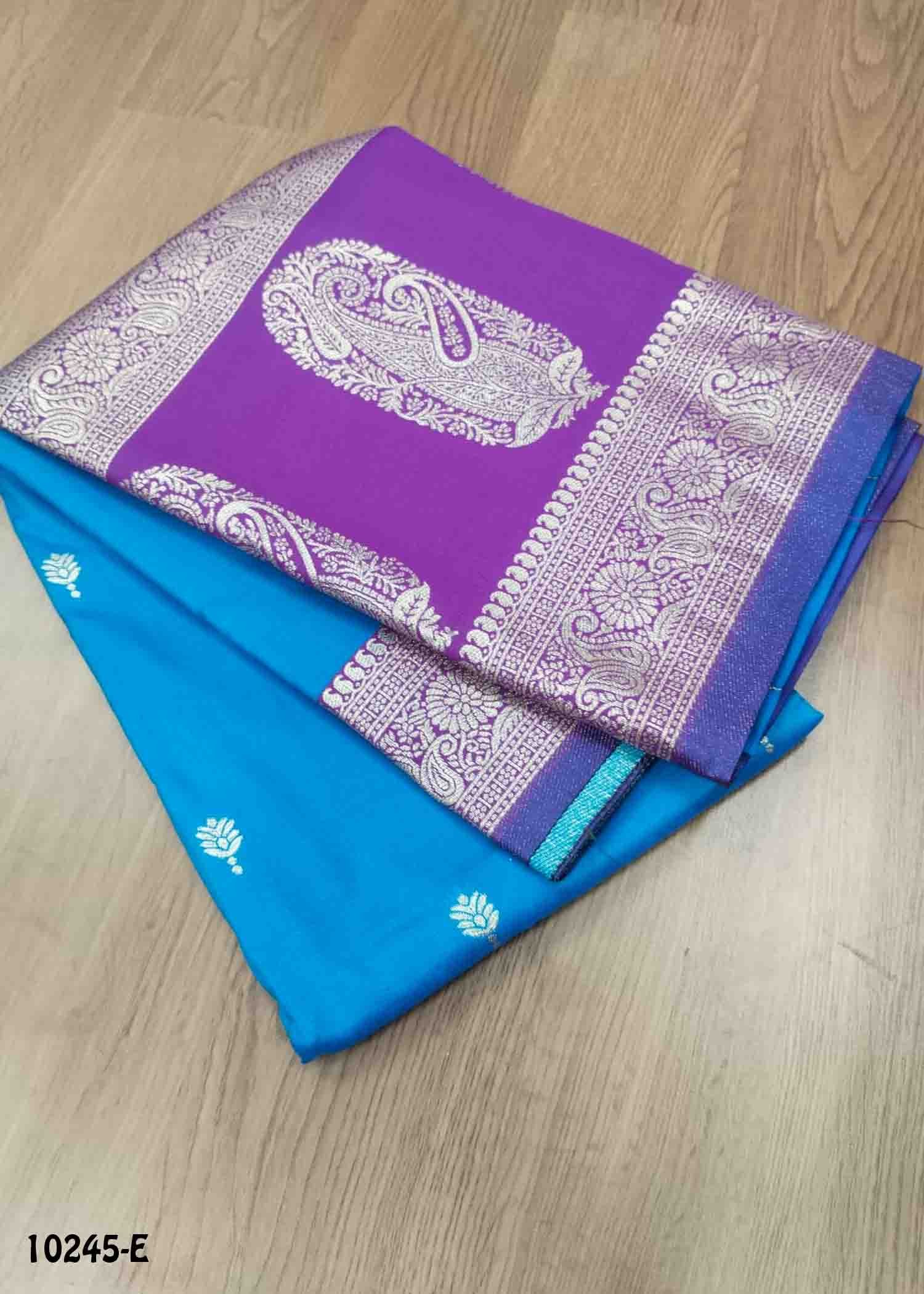 Iyalini -10245-E Blue Color Traditional Banaras Saree CM1479385 (LR4B)