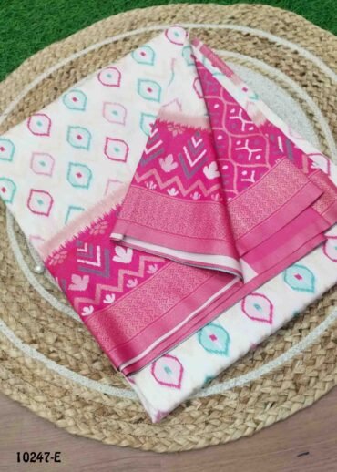 Kasthuri -10247-E  Halfwhite Color Traditional Pochampally Saree CM1488123 (LR5B)