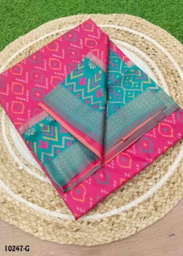 Kasthuri -10247-G  ToamatoPink Color Traditional Pochampally Saree CM1488123 (LR5B)