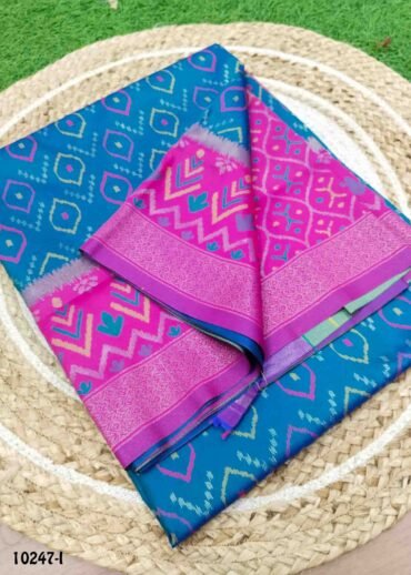 Kasthuri -10247-I  PeacockBlue Color Traditional Pochampally Saree CM1488123 (LR5B)