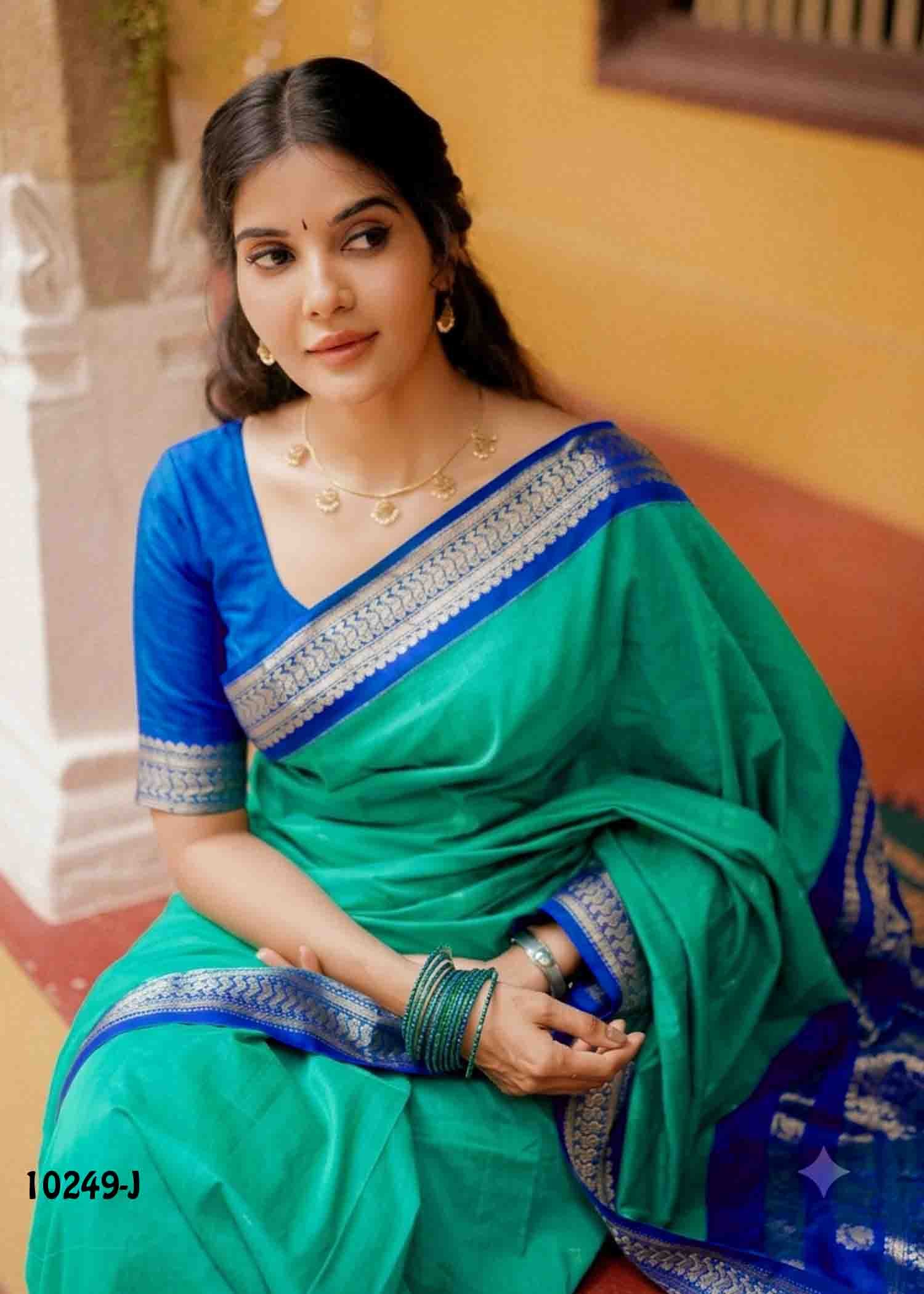 Migazha -10249-J Cyan Color Traditional Aura Silk Saree CM1474792 (LR4B)