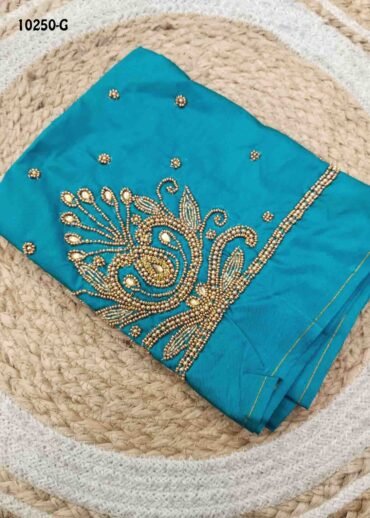 Thilaha -10250-G  Sky Blue Color Silk Cotton Aari Work Blouse Material CM1485042 (LR4B)