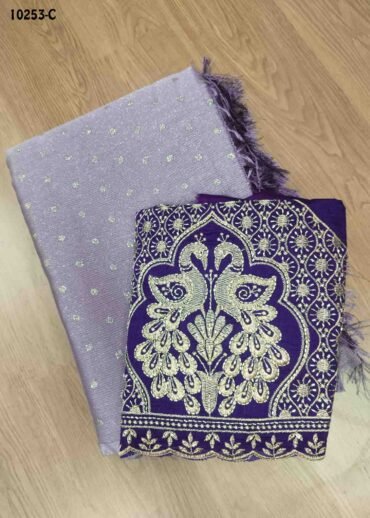 Sangavi -10253-C  Lavander Color Trendy Shimmer Chiffon Saree CM14747455 (LR4E)