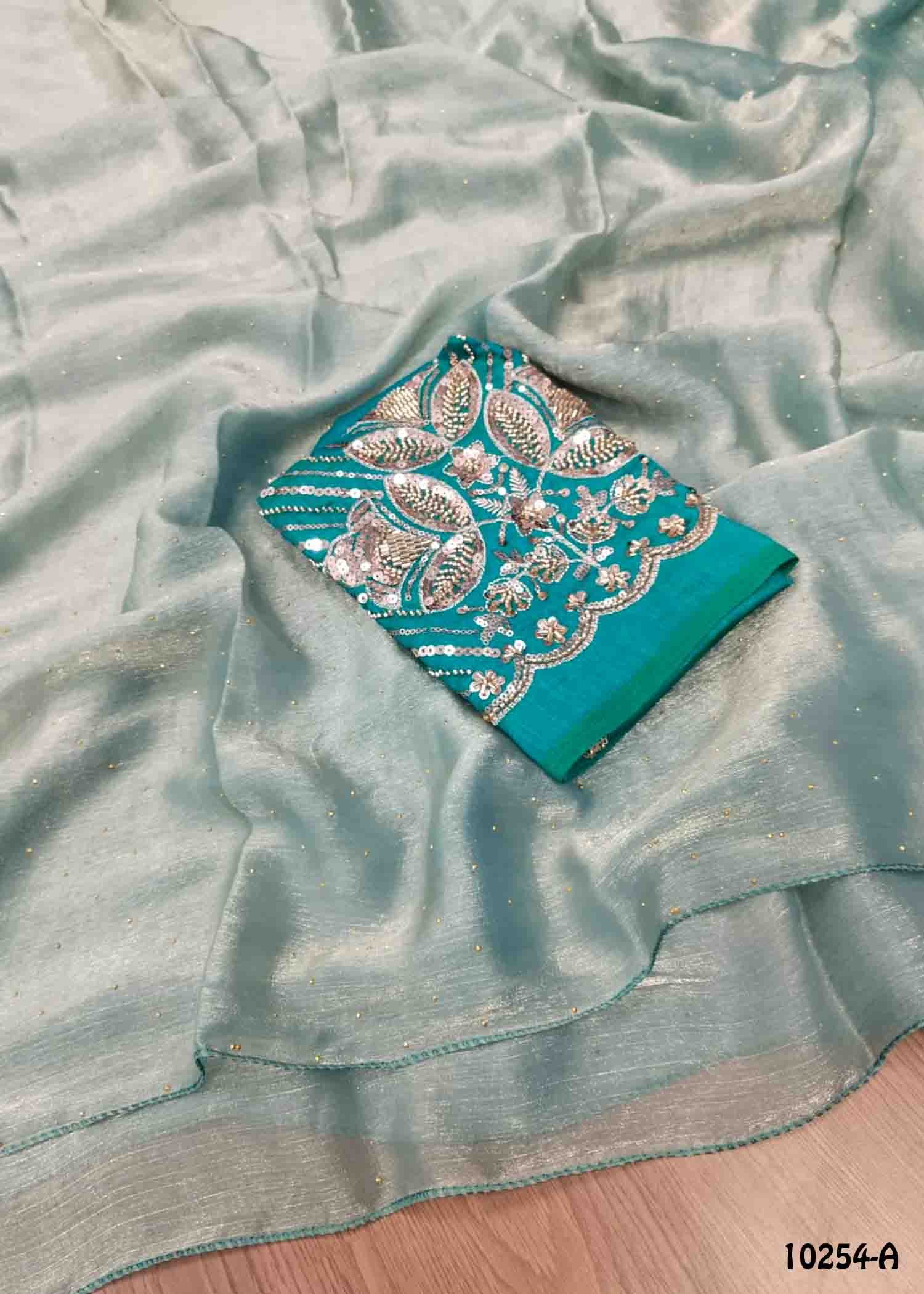Gopisri -10254-A Grey Color Trendy Space Silk Saree CM1474454 (LR4E)