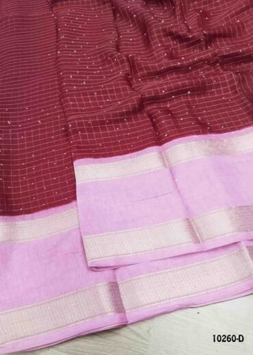 Krithika -10260-D  Maroon Color Fancy Moss Chiffon Saree CM1475308 (LR6E)