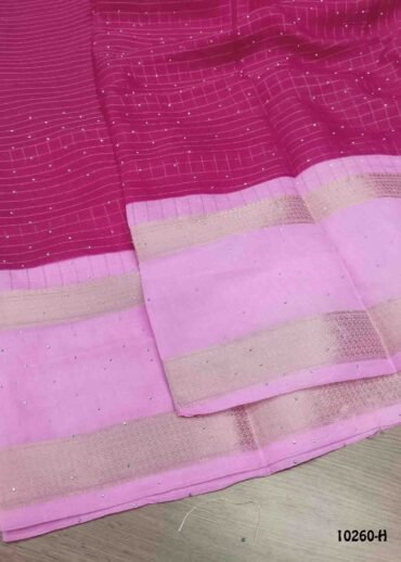 Krithika -10260-H  DarkPink Color Fancy Moss Chiffon Saree CM1475308 (LR6E)