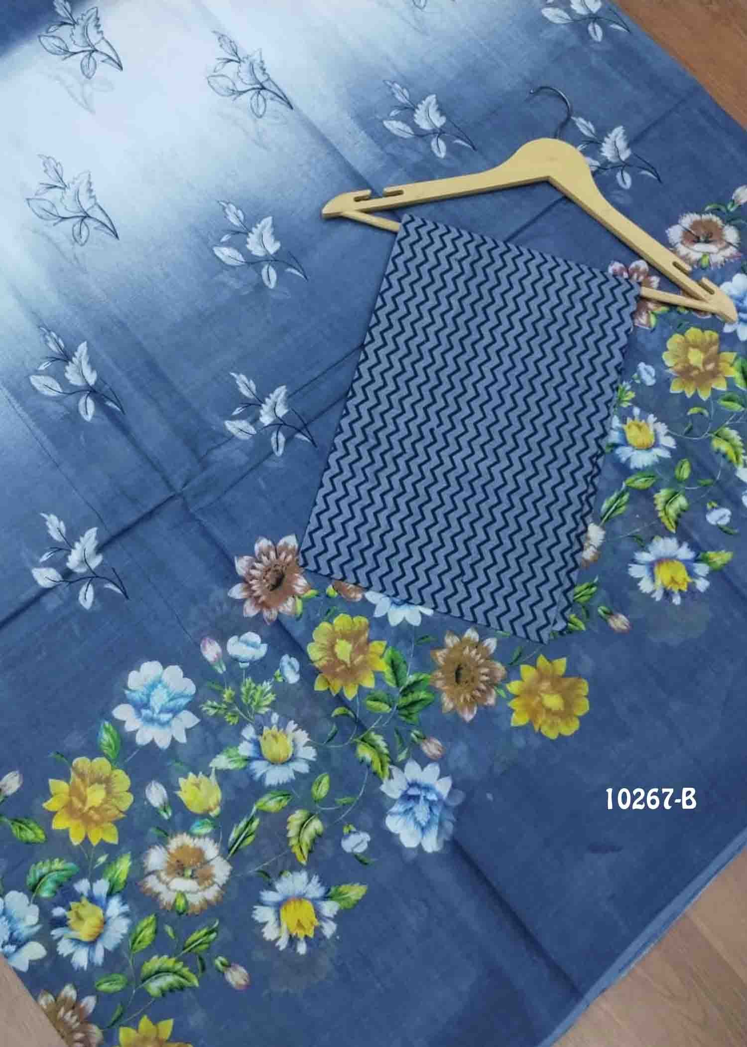 Radhika -10267-B Grey Color Pure Cotton Saree CM1482747 (RR1C)