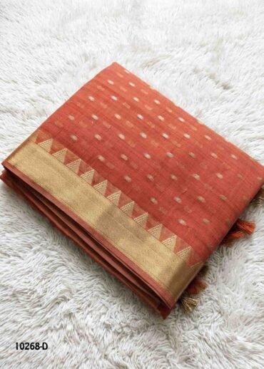 Swetha -10268-D Burntorange Color Excellent Fancy Cotton Saree CM1477676 (RR3C)