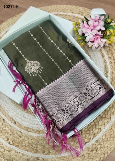 Lakshana -10271-E  ArmyGreen Color Traditional Semi Soft Silk Saree CM1486652 (RR2D)