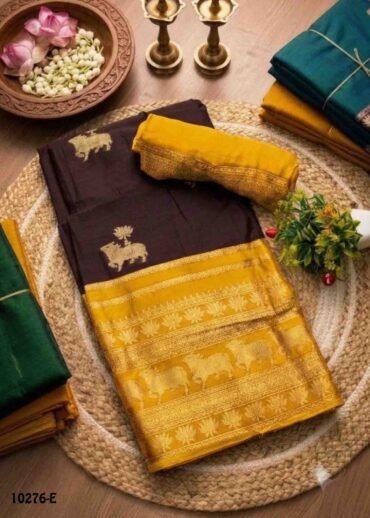 Annalakshmi -10276-E  Brown Color Women's Semi Stitched Dhavani Set CM1463736(RR3E)