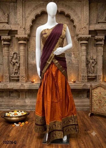 Annalakshmi -10275-G  RustOrange Color Women's Semi Stitched Dhavani Set CM1463736(RR3E)