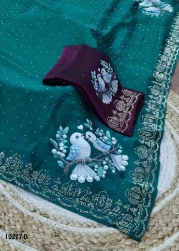 Sabana -10277-D  Cyan Color Excellent Space Silk Saree CM1485069 (RR2E)