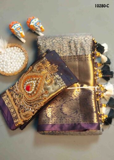 Adilakshmi -10280-C  Grey Color Traditional Semi Pattu Saree CM1414304 (RR3D)