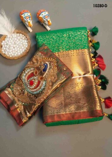 Adilakshmi -10280-D  EmraldGreen Color Traditional Semi Pattu Saree CM1414304 (RR3D)