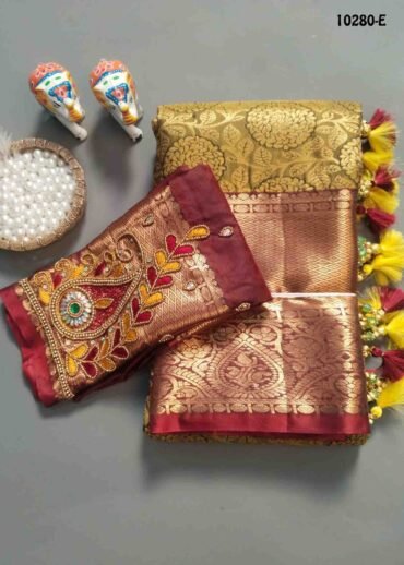 Adilakshmi -10280-E  MehandiGreen Color Traditional Semi Pattu Saree CM1414304 (RR3D)