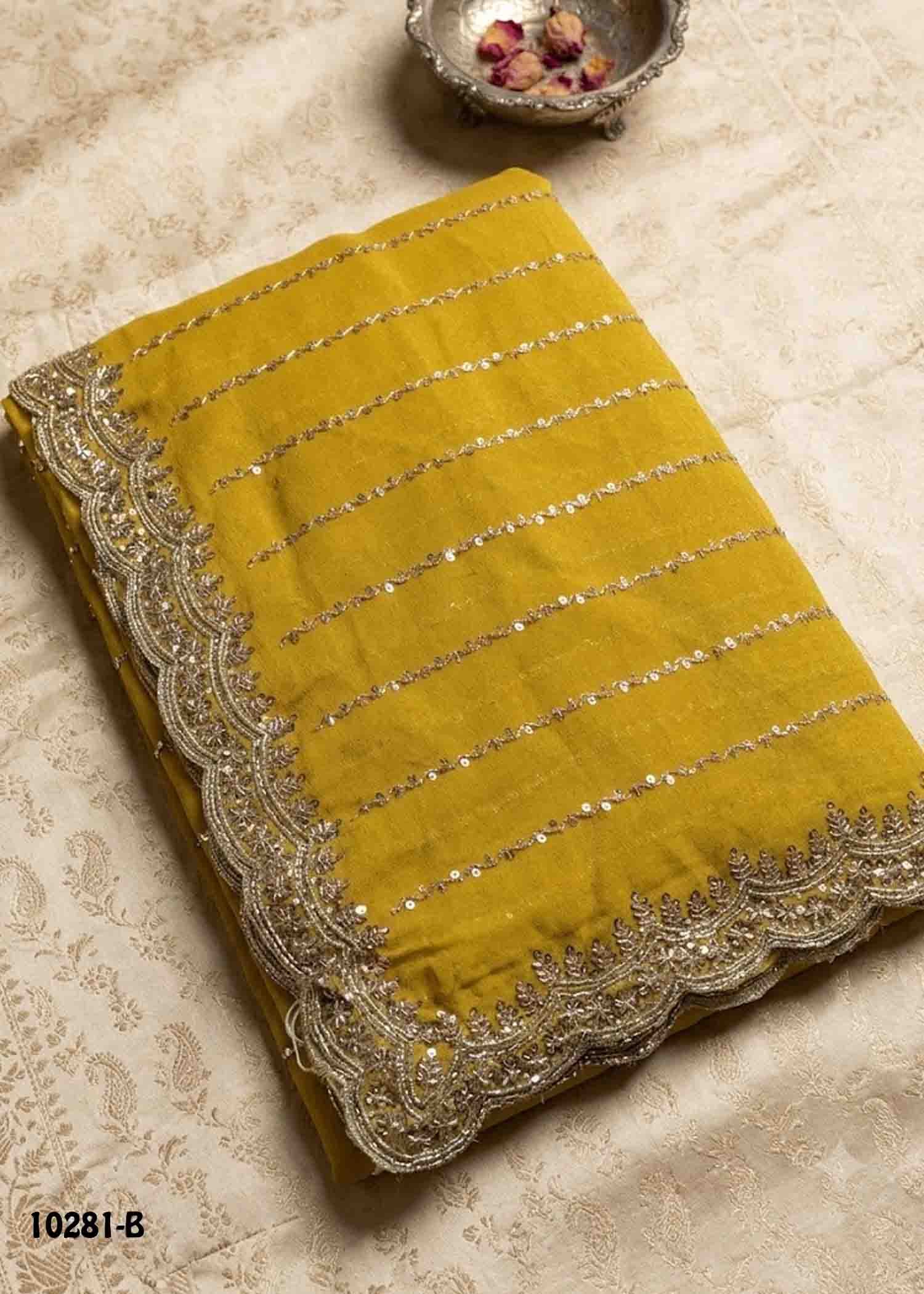 Anushka -10281-B Yellow Color Premium Crushed Space Silk Saree CM1487624 (RR5B)
