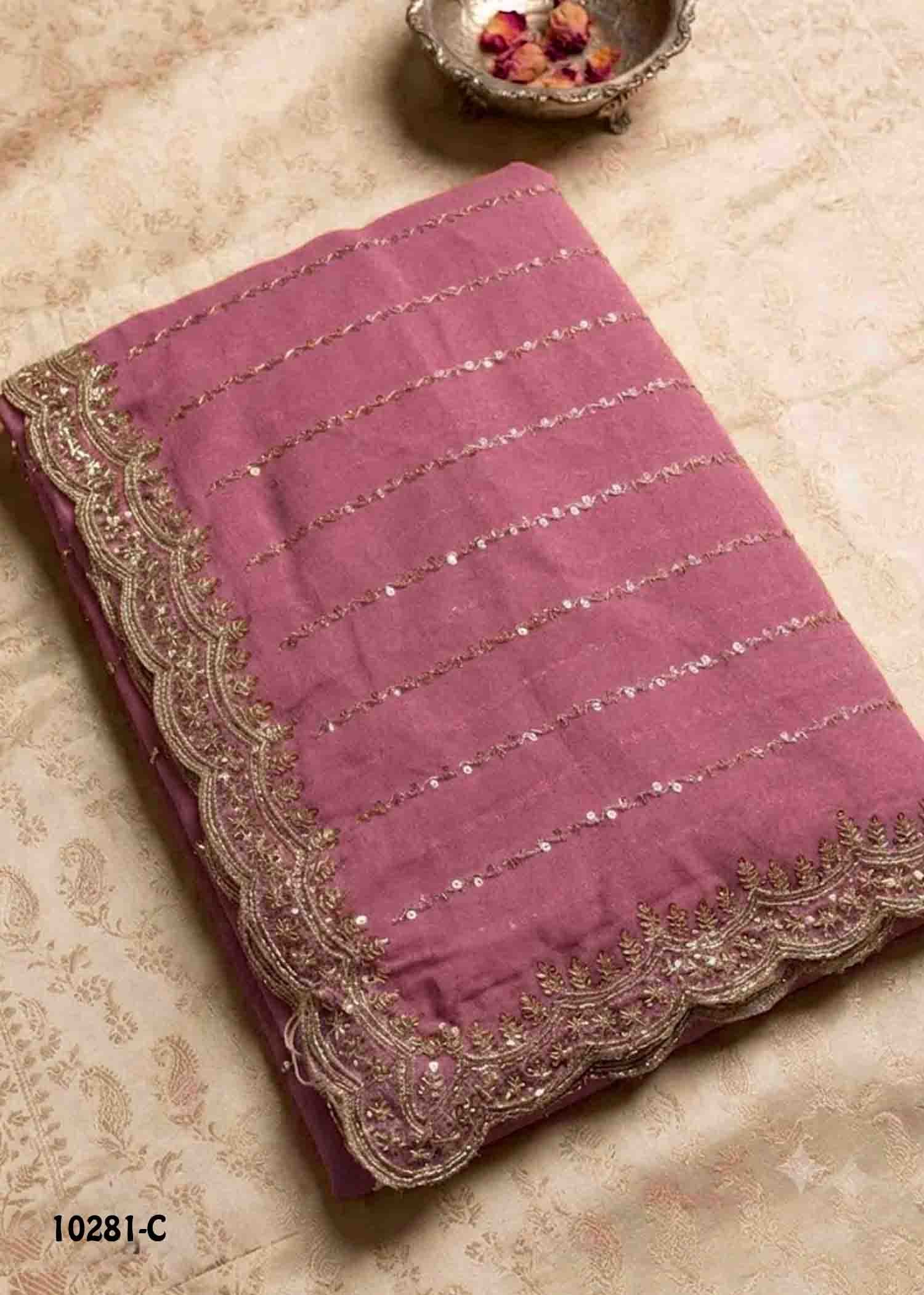 Anushka -10281-C DesirePink Color Premium Crushed Space Silk Saree CM1487624 (RR5B)