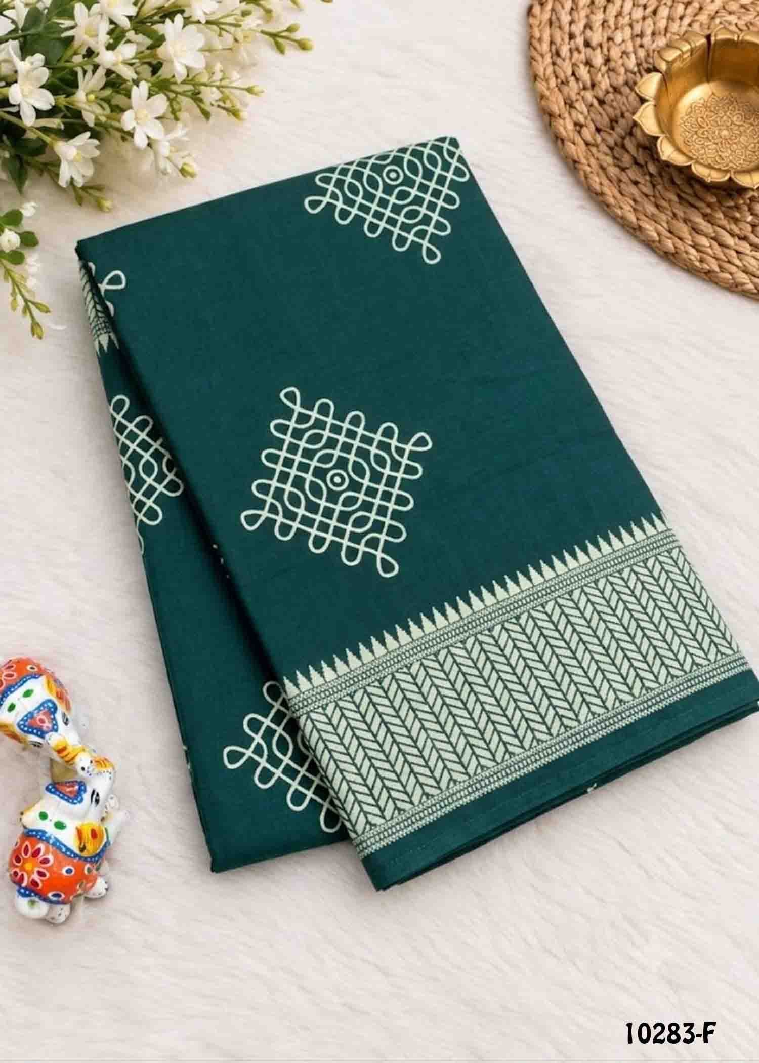 Banumathy -10283-F Darkgreen Color Soft Pure Cotton CM1487975 (RR6B)