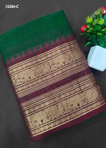 Teajaswini -10284-C  ArmyGreen Color Traditional Chettinad Cotton Saree CM1493680 (RR6B)