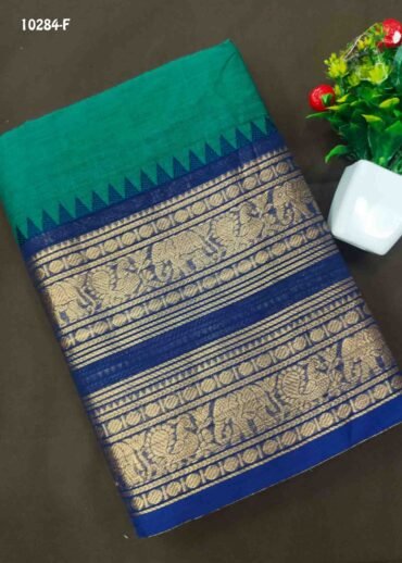 Teajaswini -10284-F PineGreen Color Traditional Chettinad Cotton Saree CM1493680 (RR6B)