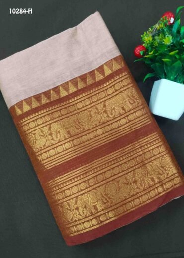 Teajaswini -10284-H  LightRed Color Traditional Chettinad Cotton Saree CM1493680 (RR6B)