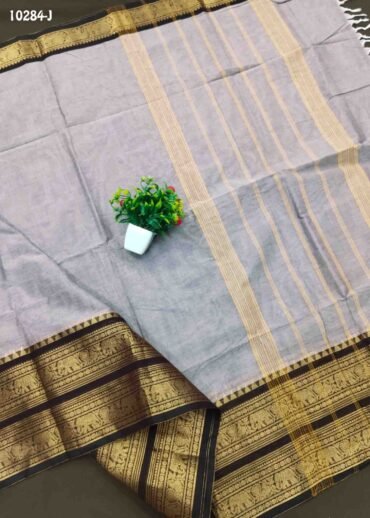 Teajaswini -10284-J  LightGrey Color Traditional Chettinad Cotton Saree CM1493680 (RR6B)