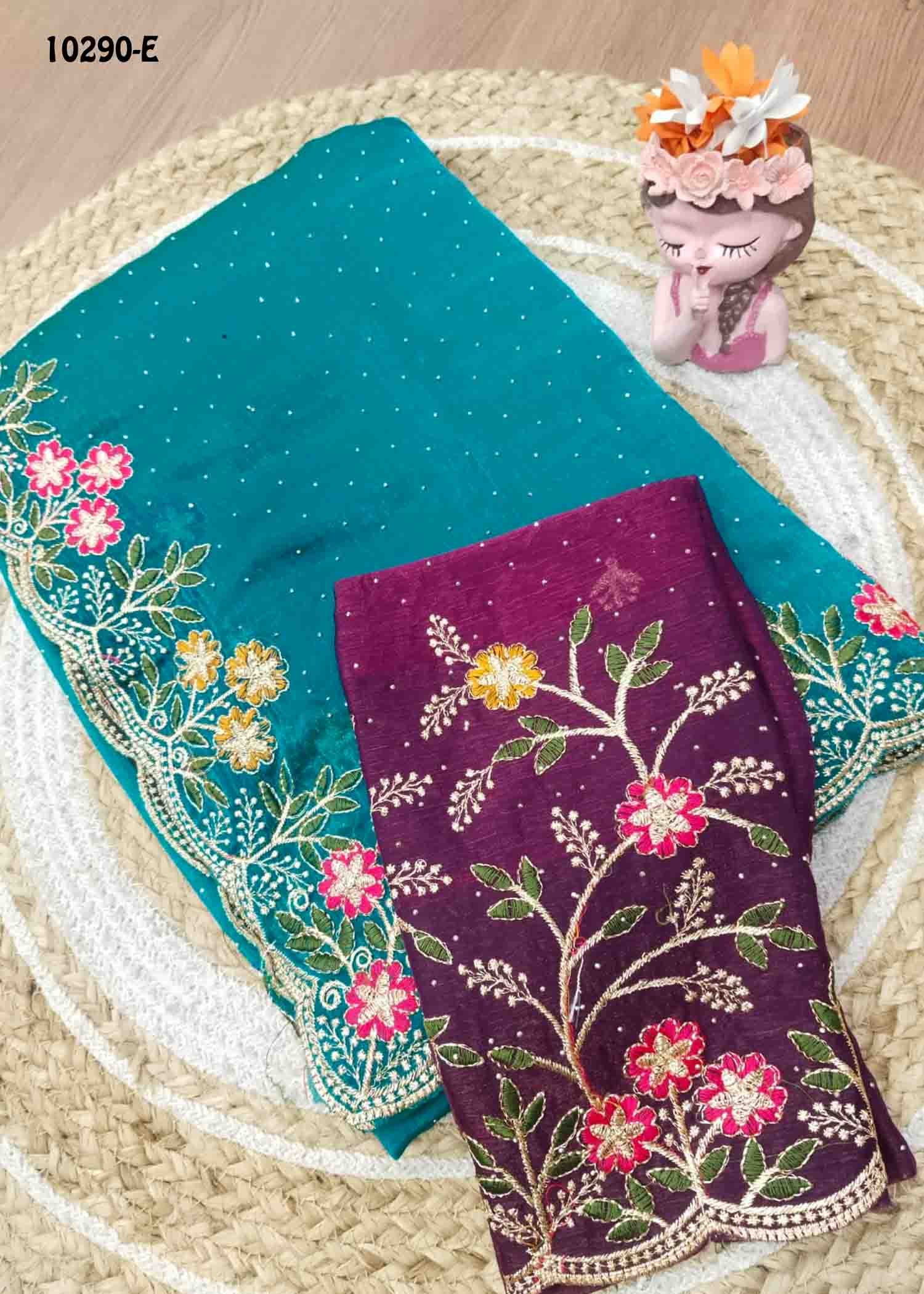 Kayalvizhi -10290-E CyanBlue Color Premium Space Silk Saree CM1473202 (RR4E)