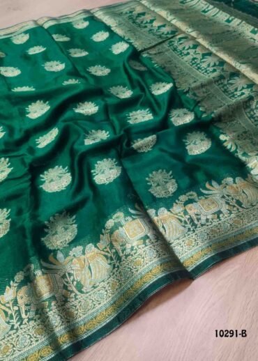 Niranjana -10291-B  DarkGreen Color Traditional Chanderi Silk Saree CM1491235 (RR4B)