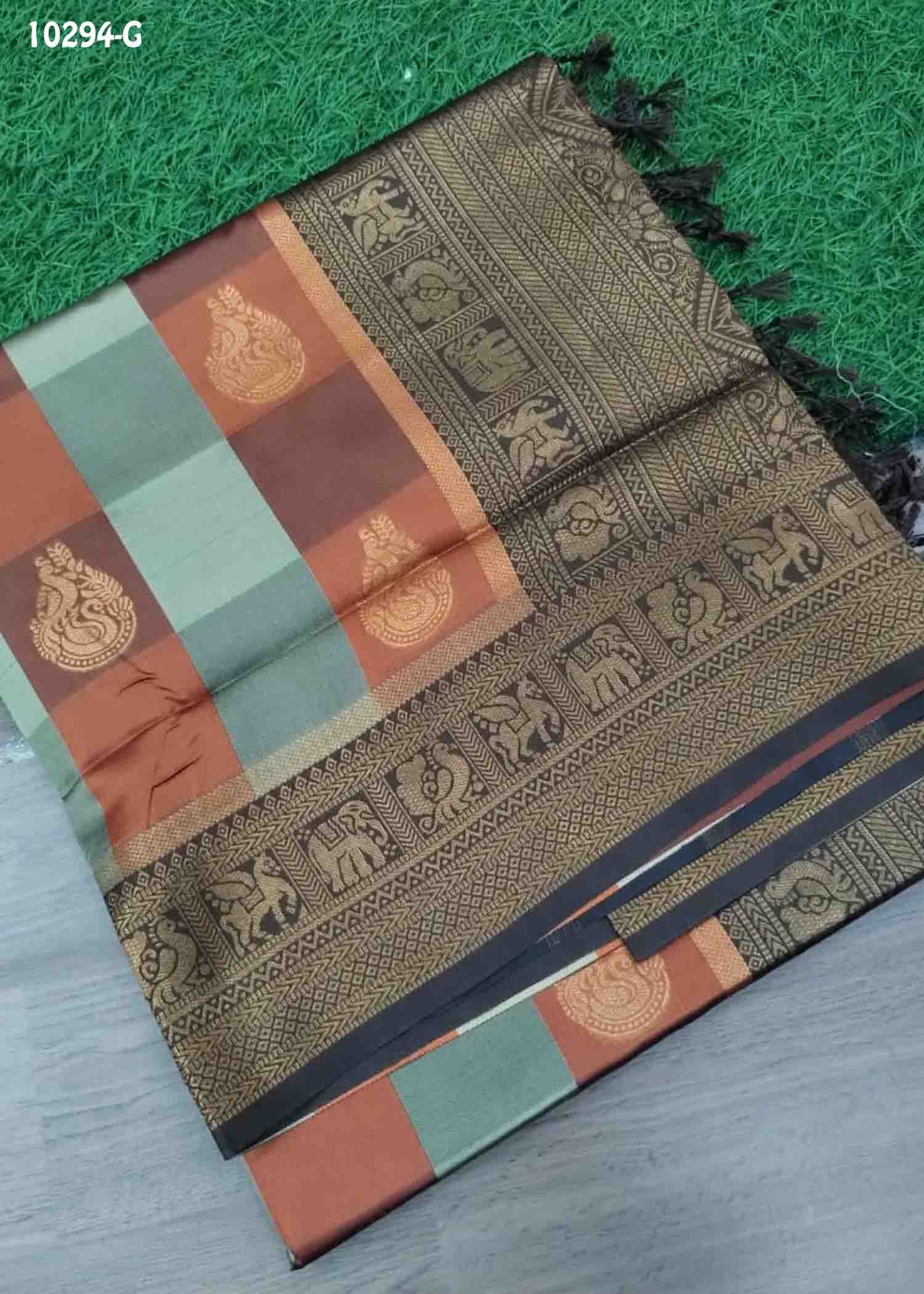 Pooja -10294-G Brown Color Traditional Banaras Saree CM1493533 (RR6D)