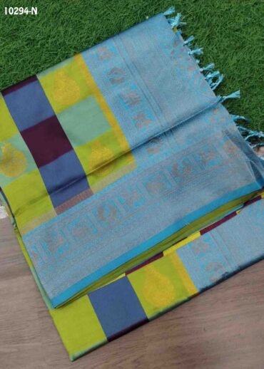 Pooja -10294-N Cyan Color Traditional Banaras  Saree CM1493533 (RR6D)