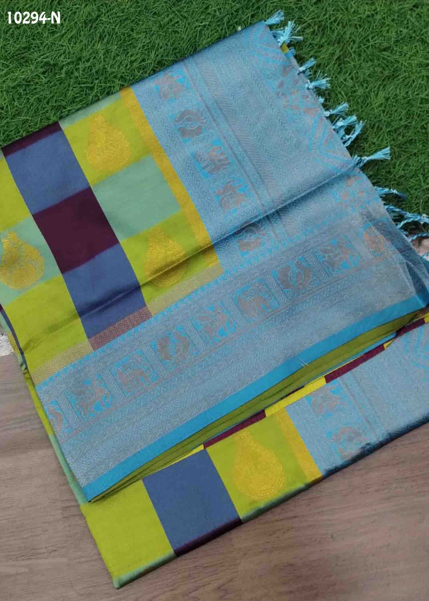 Pooja -10294-N Cyan Color Traditional Banaras Saree CM1493533 (RR6D)