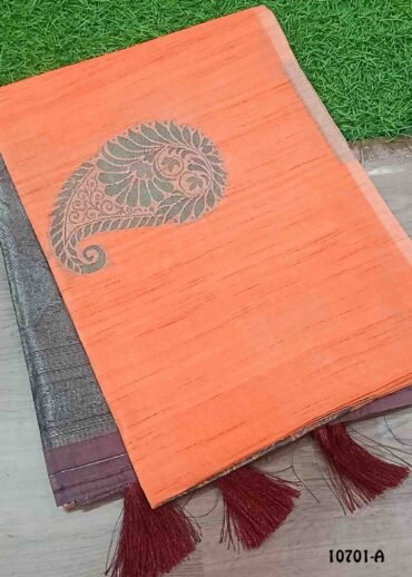Trisha -10701-A  Orange  Color Trendy Fancy Cotton Saree CM1474808 (LR4D)
