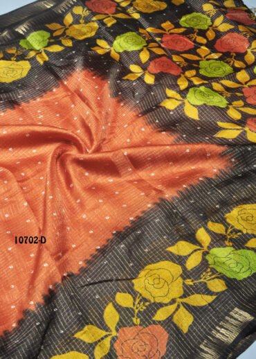 Swathi -10702-D  Orange Color Excellent Fancy Cotton Saree CM1472096 (RR3C)